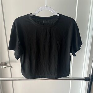 Amazon Essentials Black Boxy Crop T-Shirt